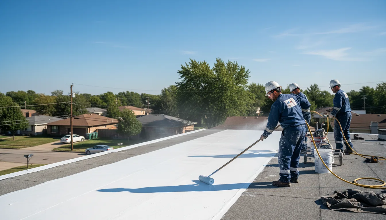 Commercial roof coating in Addington, OK near me